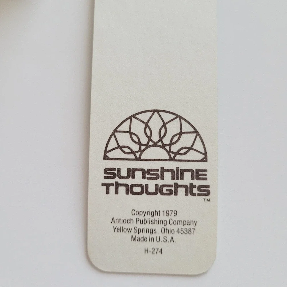 Vintage 70s Bookmark White Unicorn The Tempest Quote 1979 Antioch Sunshine H-274